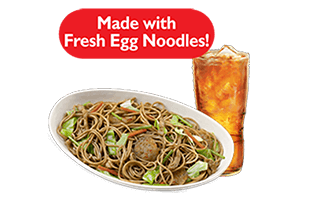Pancit Canton with drinks