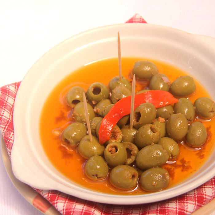 Aceitunas Verdes Alinadas