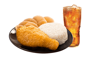 Chinese Style Fried Chicken with drinks