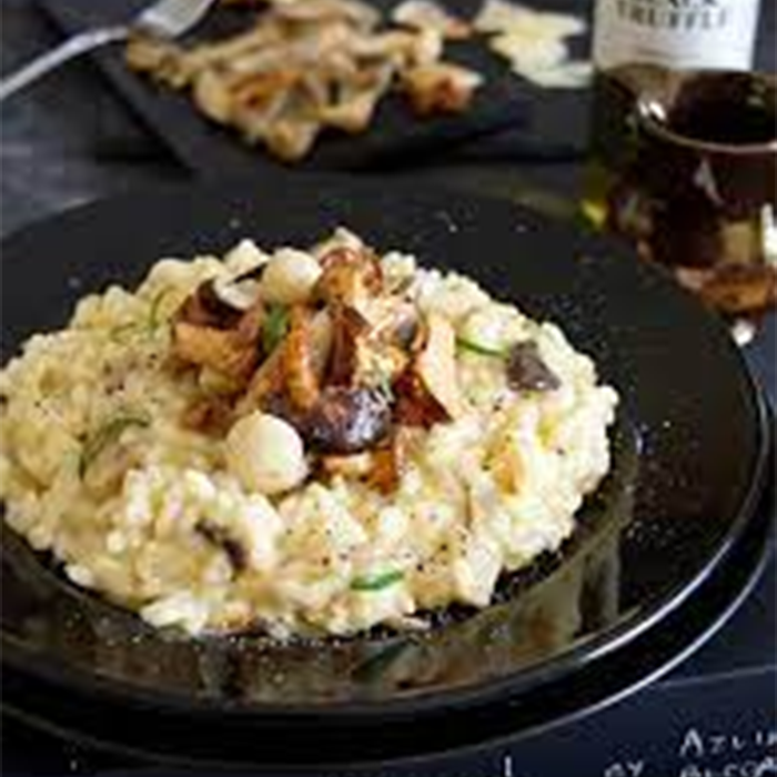 Seafood Risotto with Black Truffle Oil