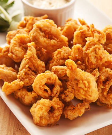Fritto di calamari con malonese