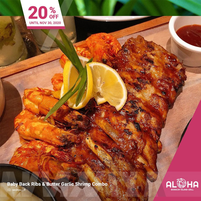 Baby Back Ribs with Butter and Garlic Shrimp