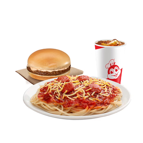 Yumburger Half Jolly Spaghetti w/ Drinks