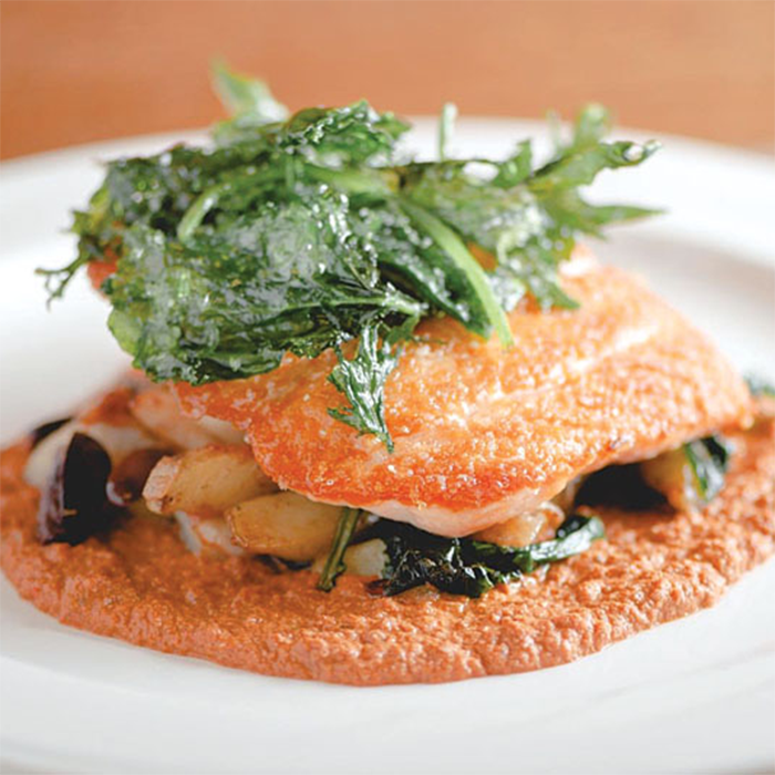Seared Atlantic Salmon Saltimbocca