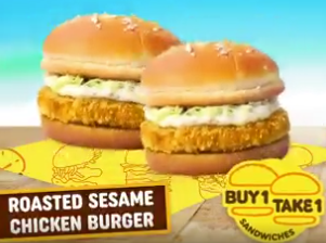 Crispy Chicken Burger with Roaster Sesame